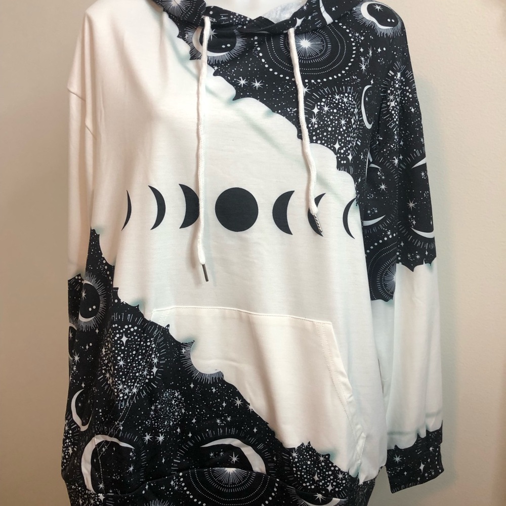 Black and White Celestial Hoodie